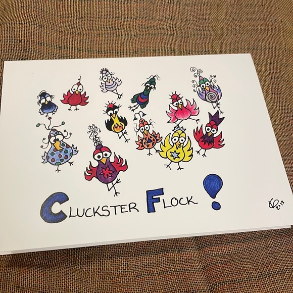 5 Printed Funny Art Cards Fr My 2013 Strange Birds Collection Blank Inside - Picture 1 of 2